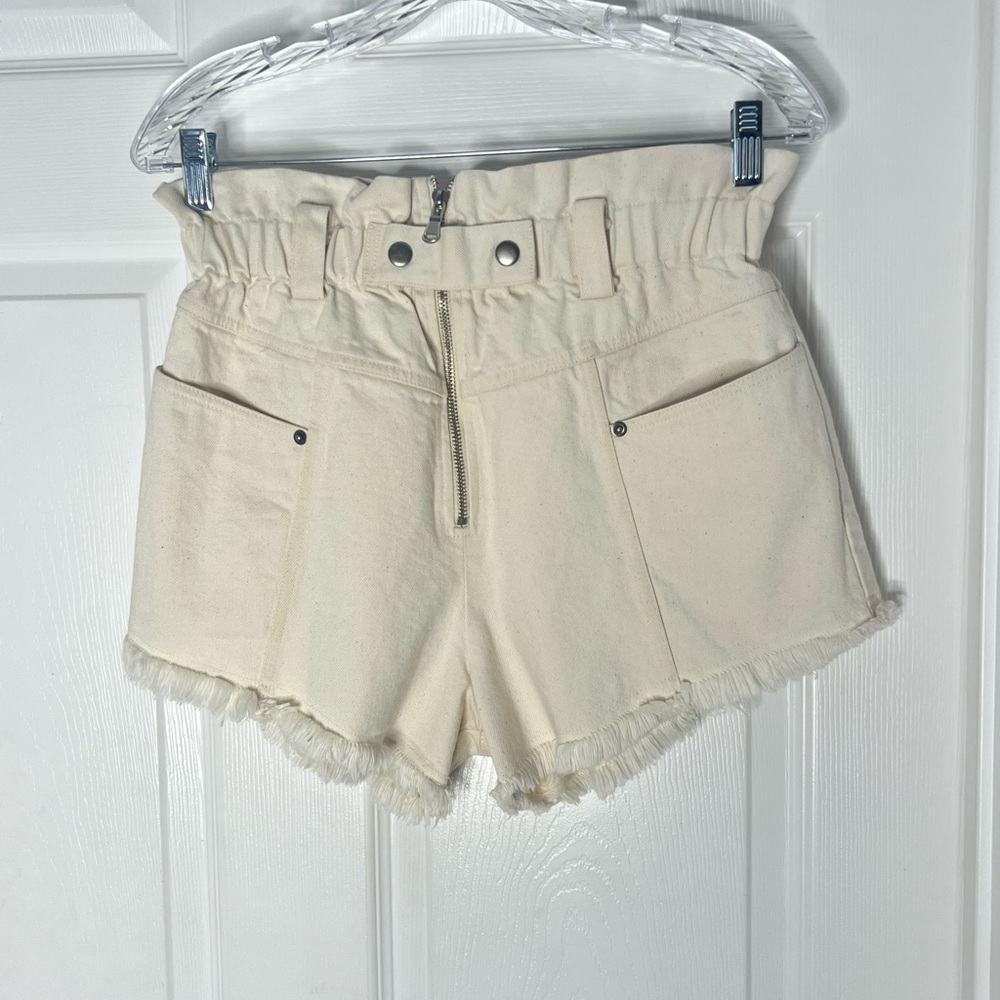 Sea New York Cream Cotton Denim Cutoff Phillipa Shorts Sz 4